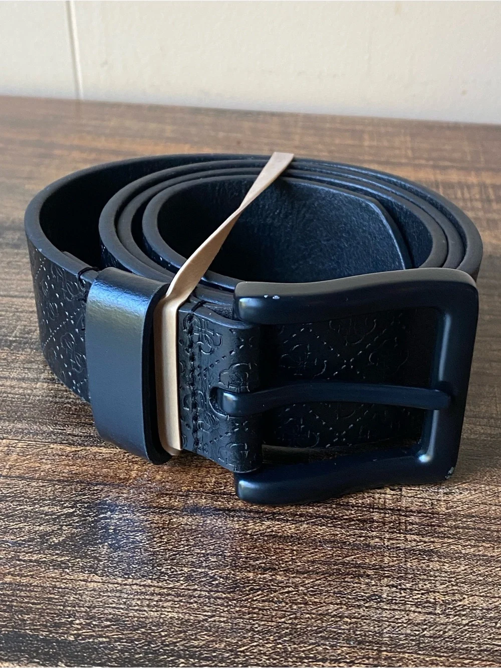 GG Textures Leather Belt, 32”